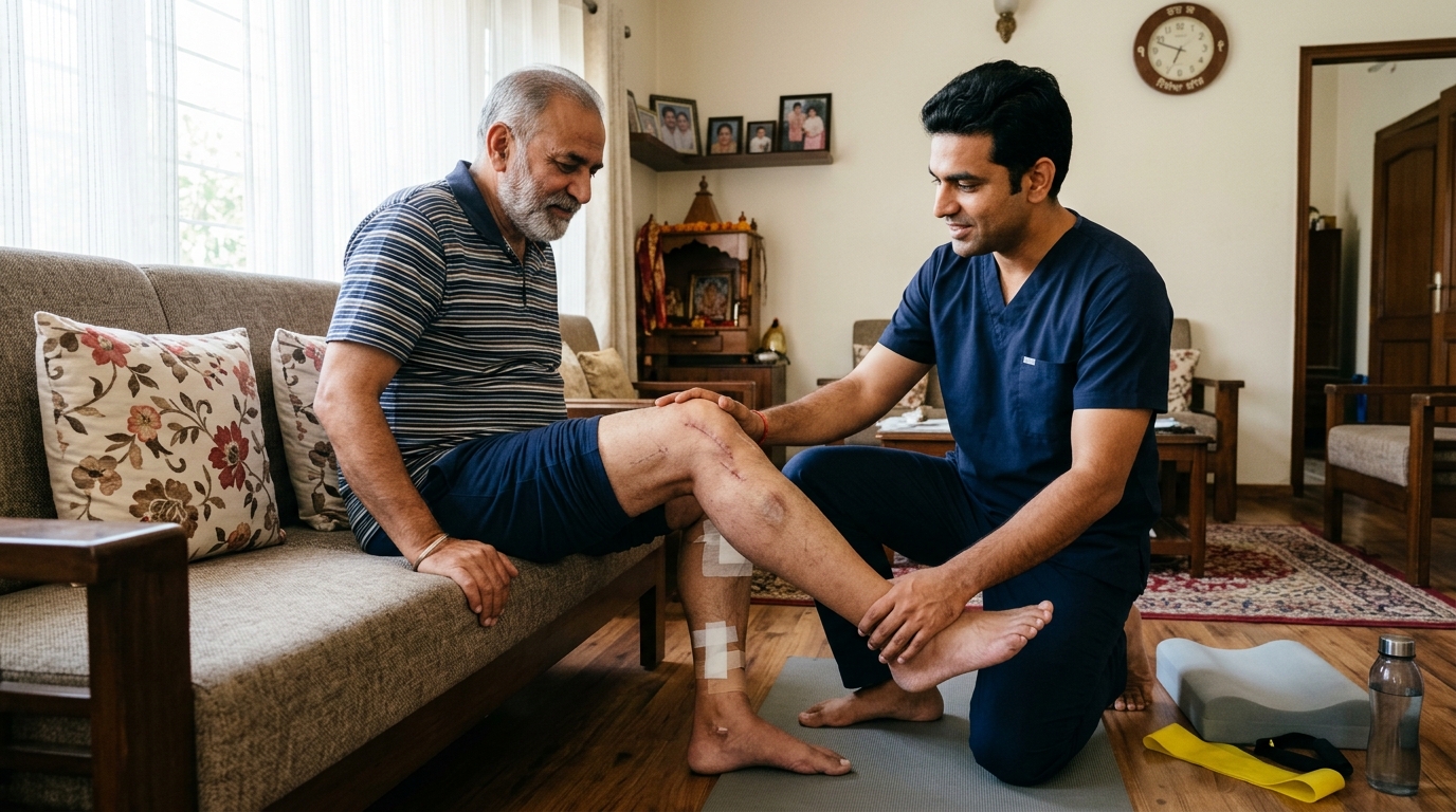 Physiotherapy After Total Knee Replacement in Patiala - Therapy Care